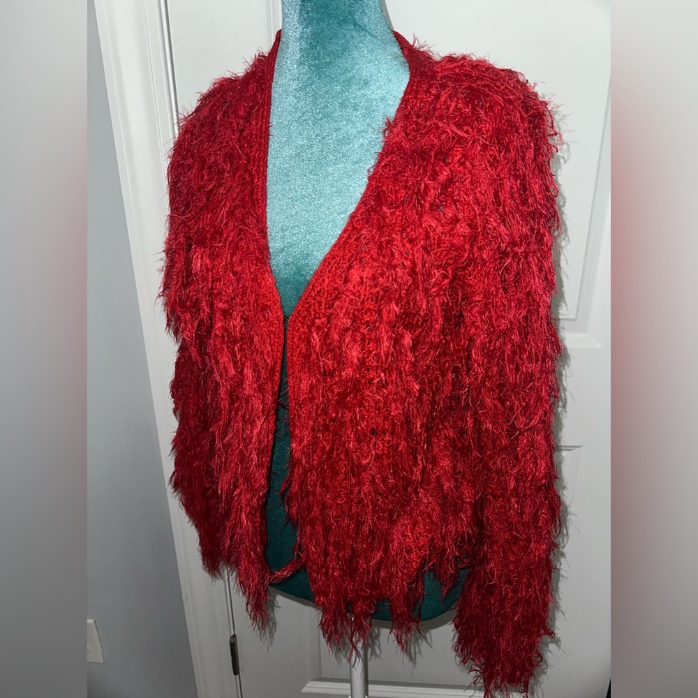 Red Shaggy Sweater 🧥✨